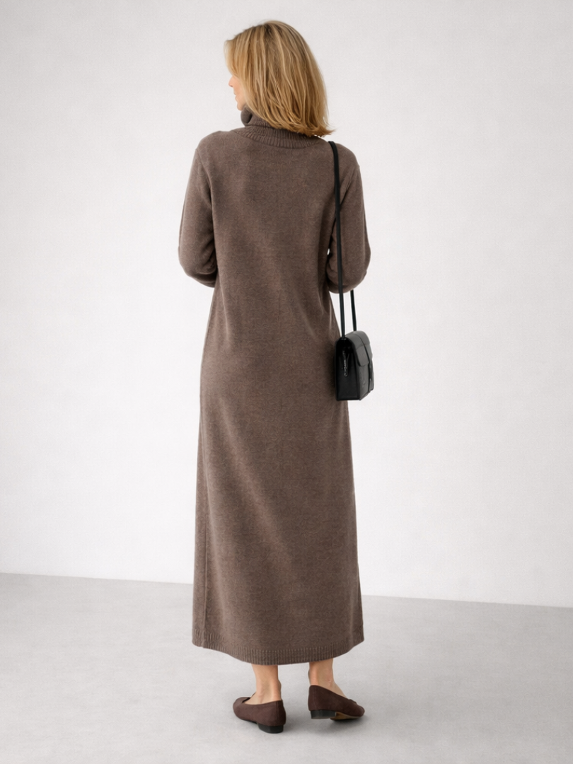 Women’s Relaxed Turtleneck Maxi Dress Comfortable Knit Style 5