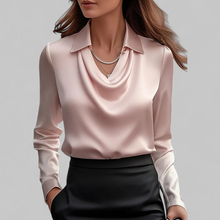 Women’s Satin Blouse Elegant Long Sleeve Design 2