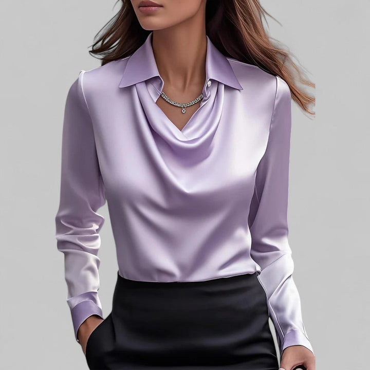 Women’s Satin Blouse Elegant Long Sleeve Design 3