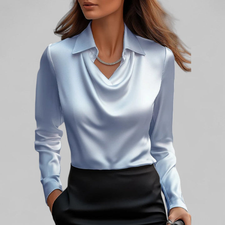 Women’s Satin Blouse Elegant Long Sleeve Design 5