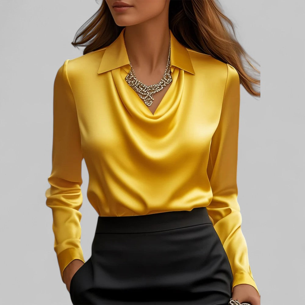 Women’s Satin Blouse Elegant Long Sleeve Design 6