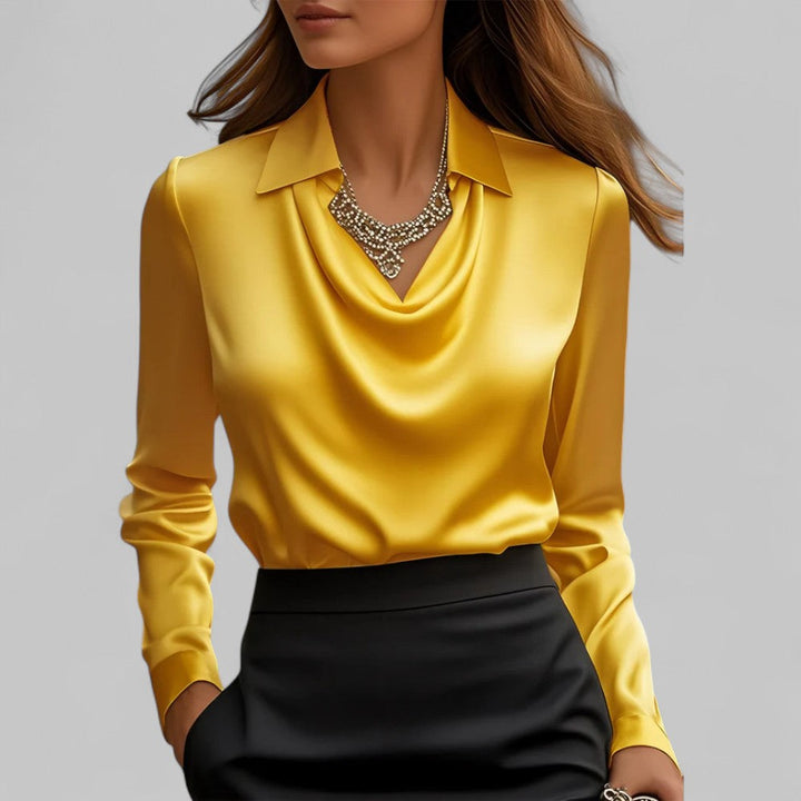 Women’s Satin Blouse Elegant Long Sleeve Design 6