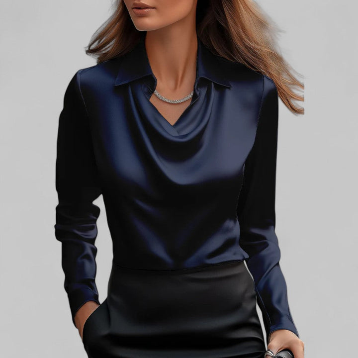 Women’s Satin Blouse Elegant Long Sleeve Design 7