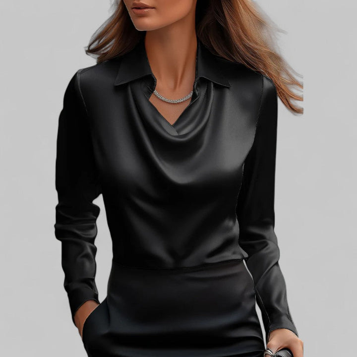 Women’s Satin Blouse Elegant Long Sleeve Design 8
