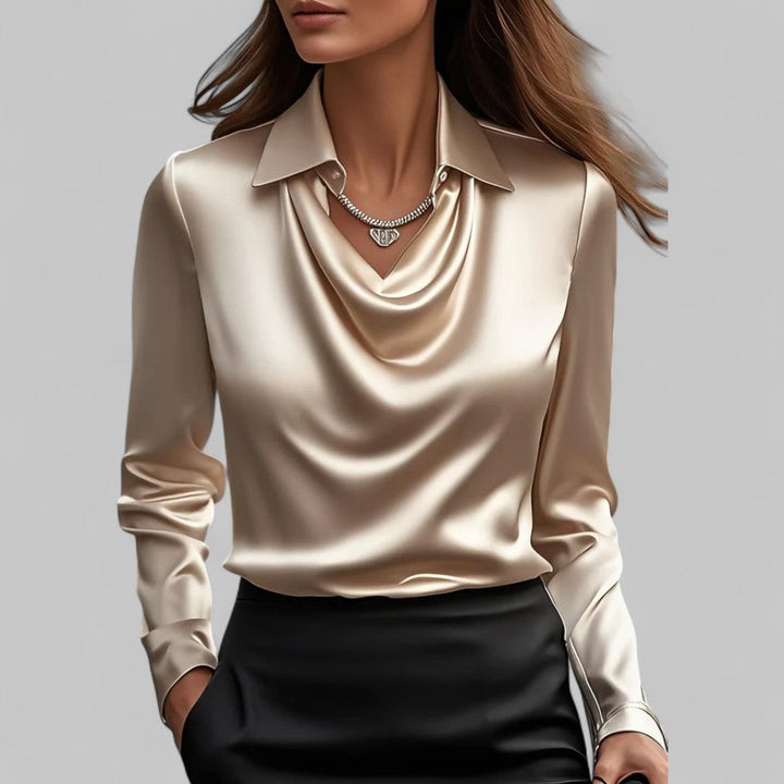Women’s Satin Blouse Elegant Long Sleeve Design 9