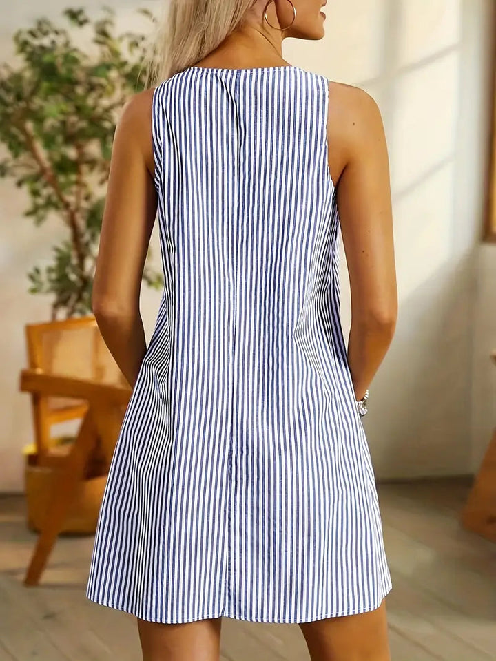 Women’s Short Striped Dress Lightweight Summer Style 4