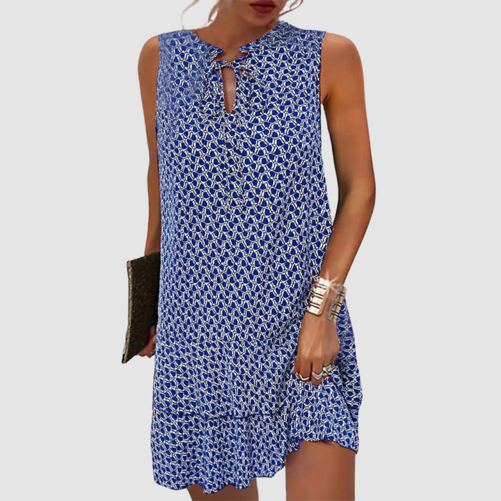 Women’s Sleeveless Dress Elegant V-Neck Breathable Fabric 0