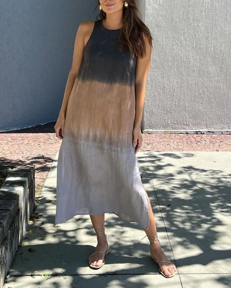 Women’s Sleeveless Ombre Maxi Dress Elegant Gradient Design 2