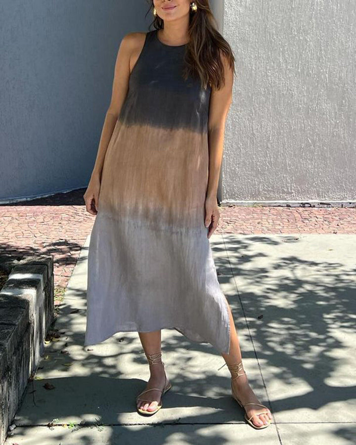 Women’s Sleeveless Ombre Maxi Dress Elegant Gradient Design 2