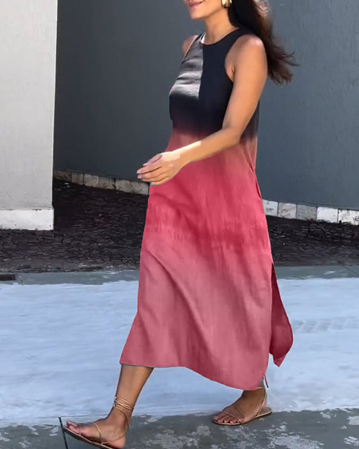 Women’s Sleeveless Ombre Maxi Dress Elegant Gradient Design 4