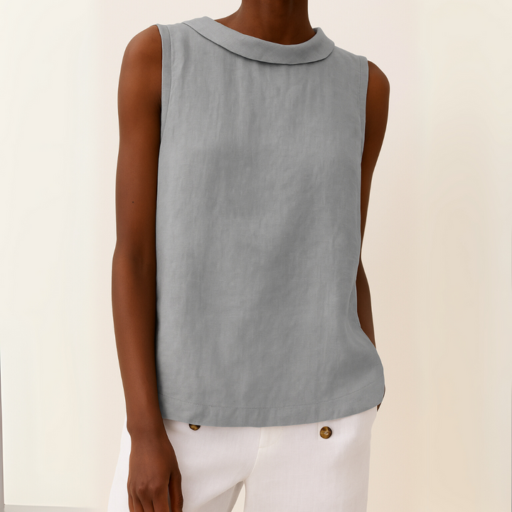 Women’s Sleeveless Tank Top Soft Roll Collar Summer Style 0