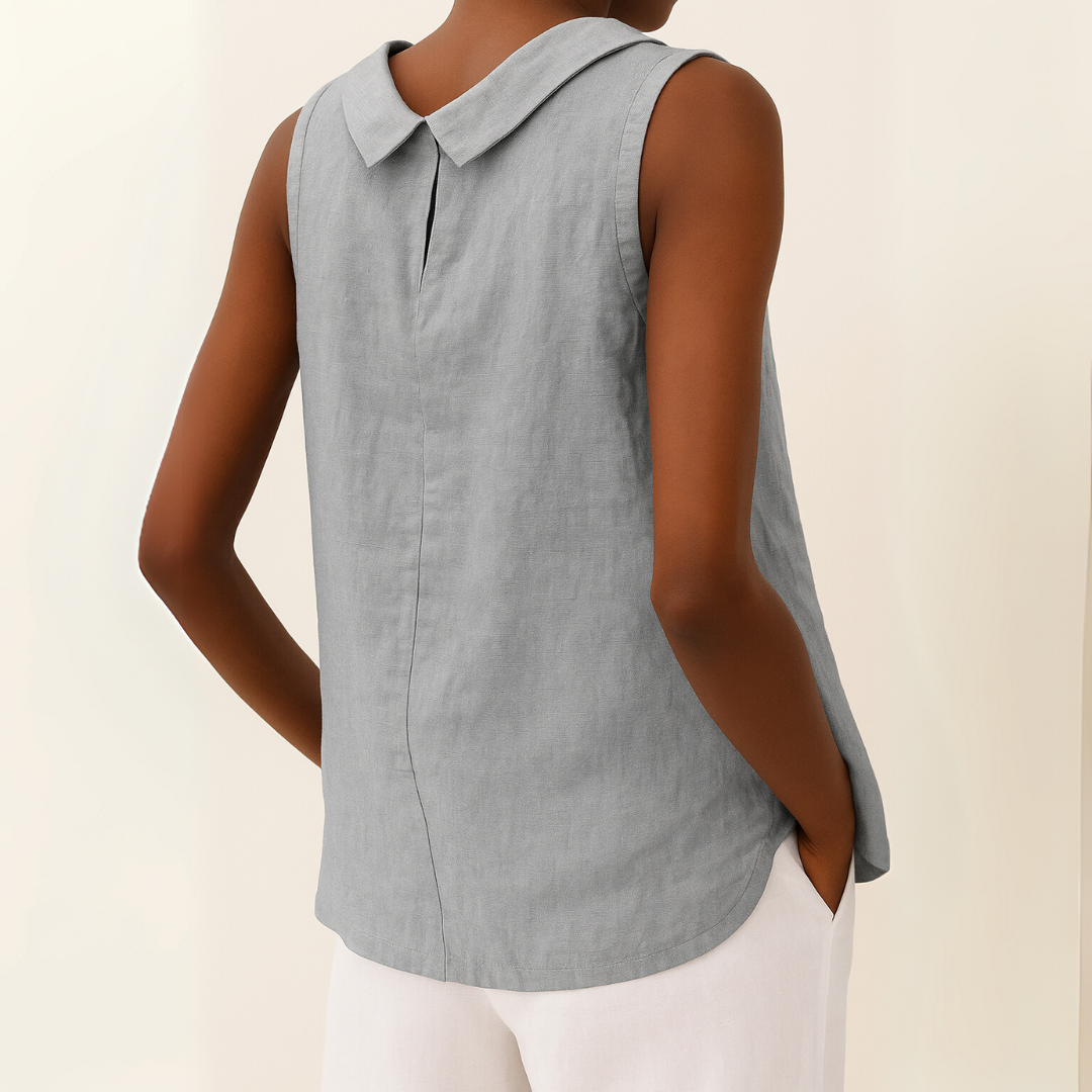 Women’s Sleeveless Tank Top Soft Roll Collar Summer Style 1