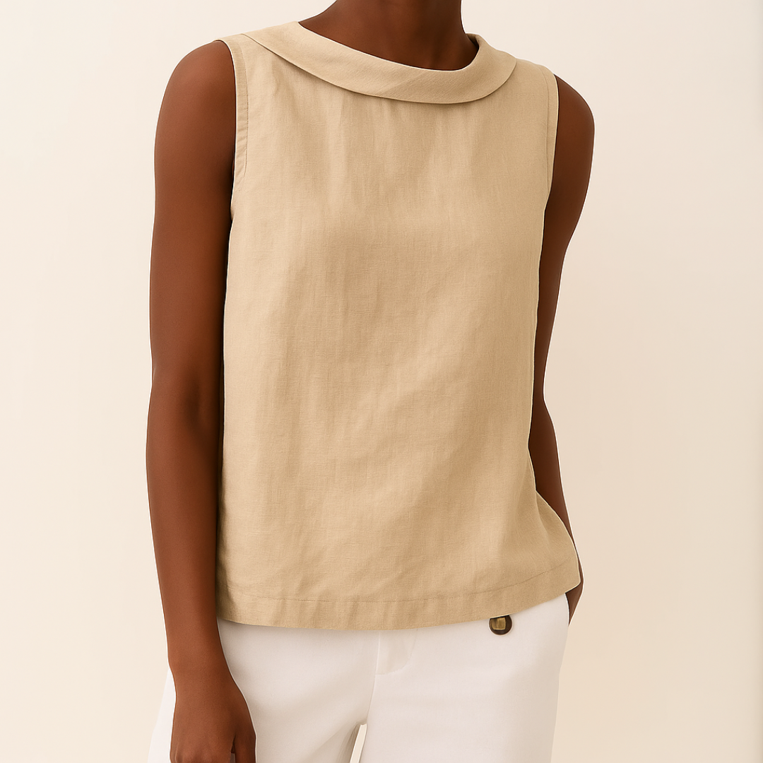 Women’s Sleeveless Tank Top Soft Roll Collar Summer Style 2