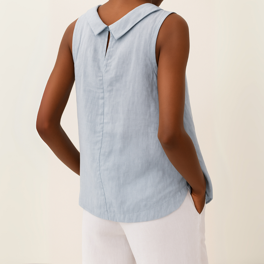 Women’s Sleeveless Tank Top Soft Roll Collar Summer Style 3