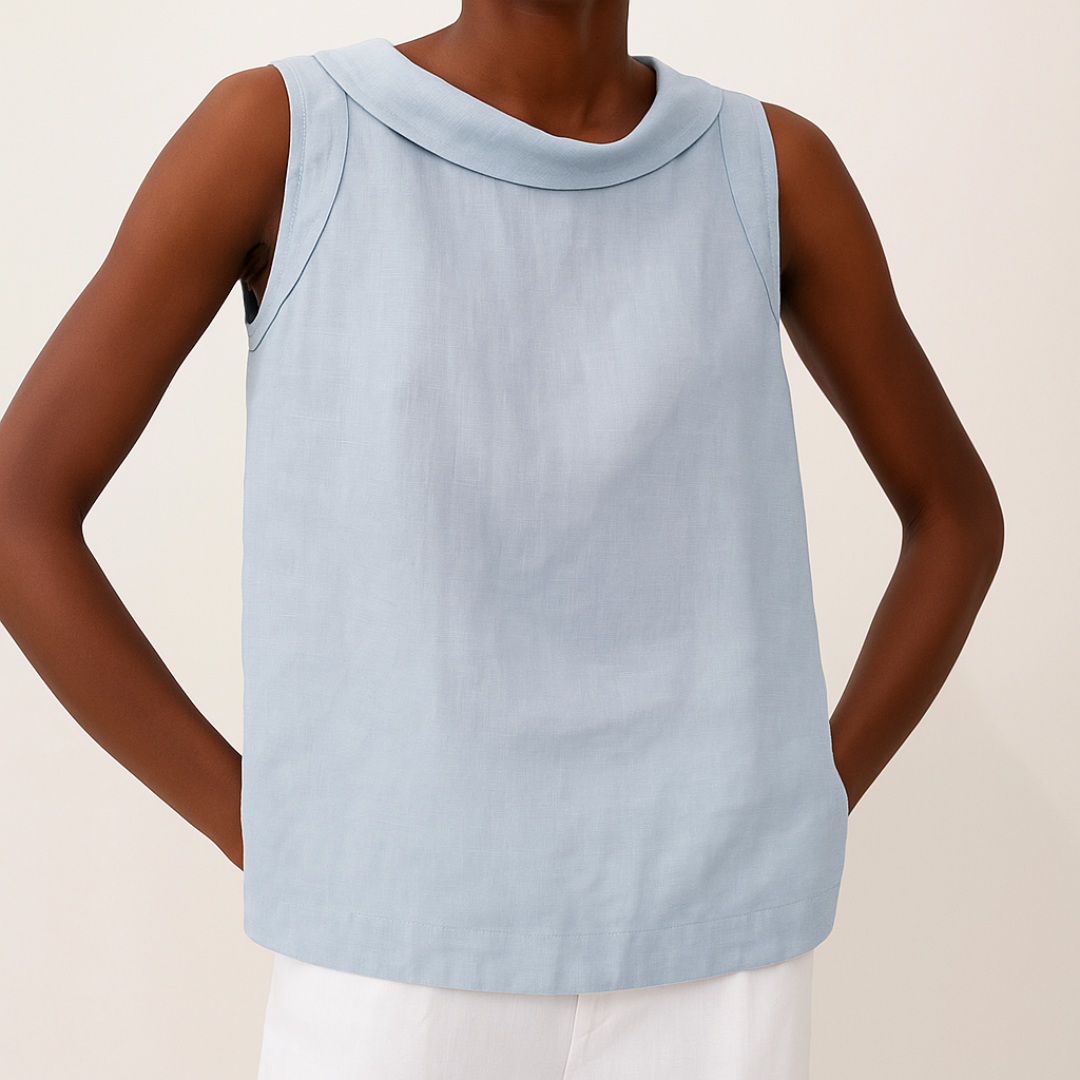Women’s Sleeveless Tank Top Soft Roll Collar Summer Style 4