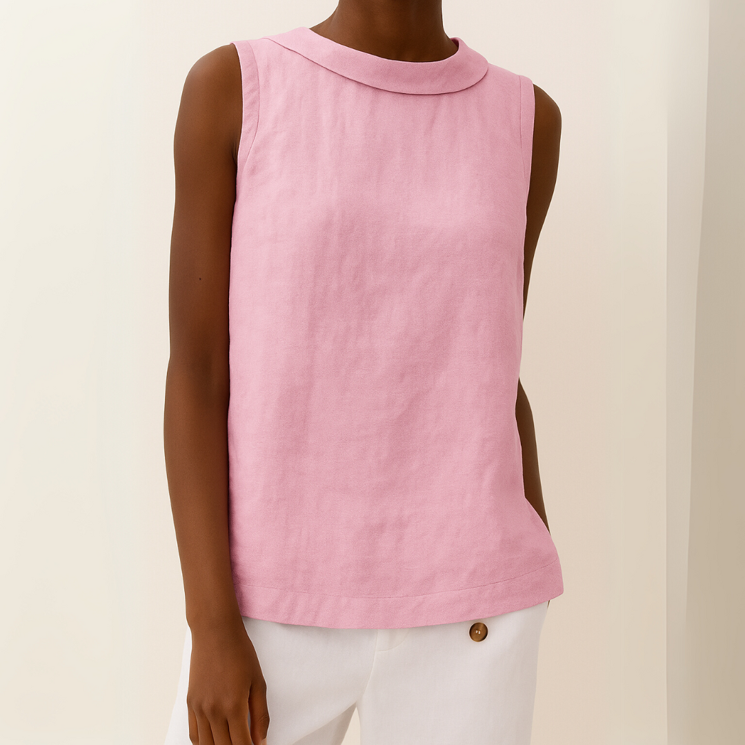 Women’s Sleeveless Tank Top Soft Roll Collar Summer Style 6