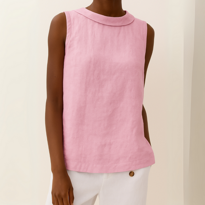 Women’s Sleeveless Tank Top Soft Roll Collar Summer Style 6