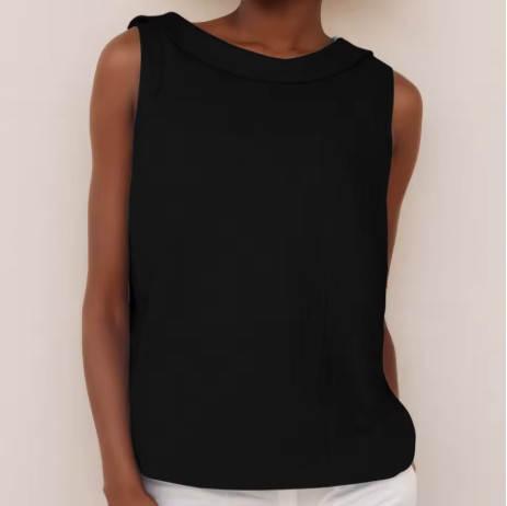 Women’s Sleeveless Tank Top Soft Roll Collar Summer Style 7
