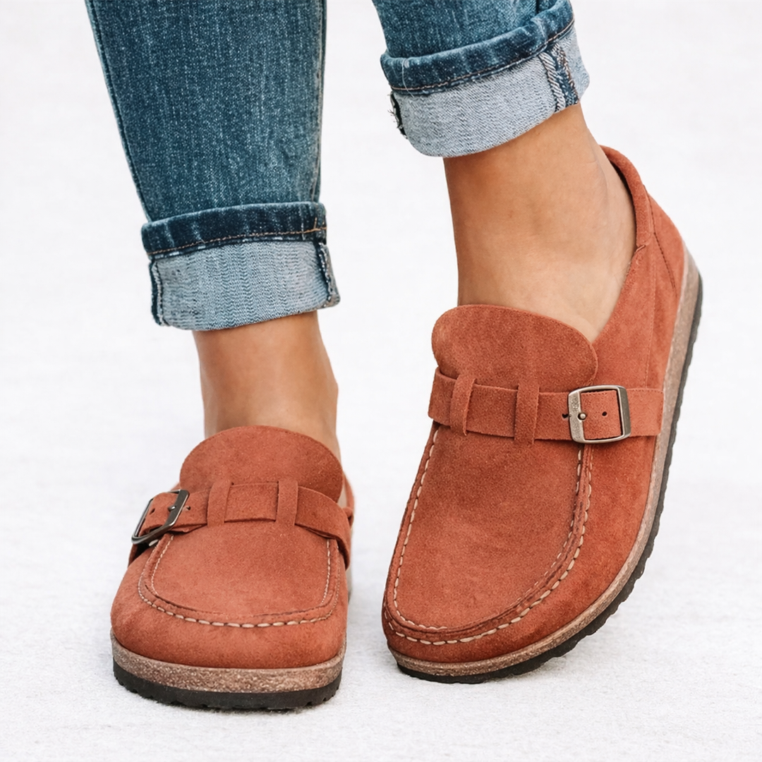 Women’s Slip-On Loafers Soft Suede with Elegant Buckle Detail 3