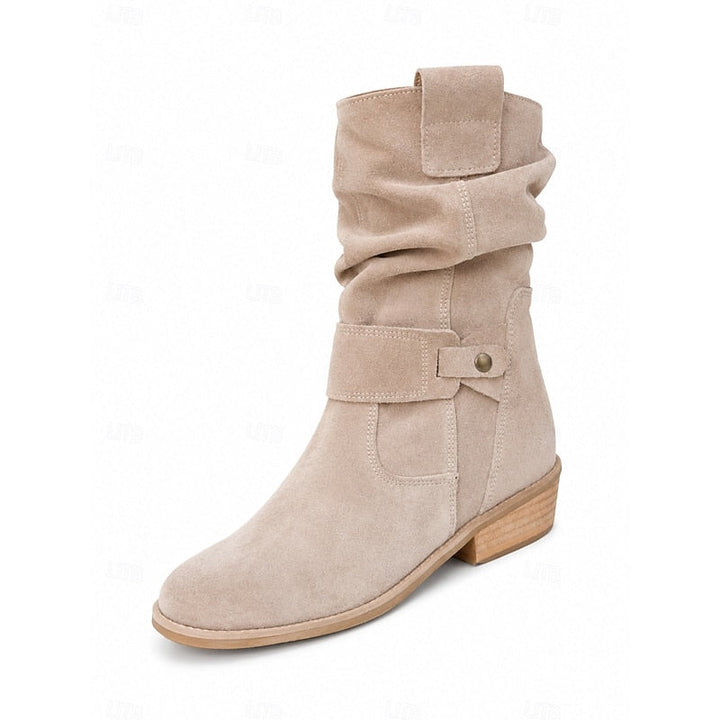 Women’s Slouchy Ankle Boots with Buckle Detail and Block Heel 3