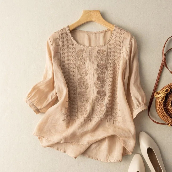 Women’s Summer Blouse Elegant Embroidery Design 0