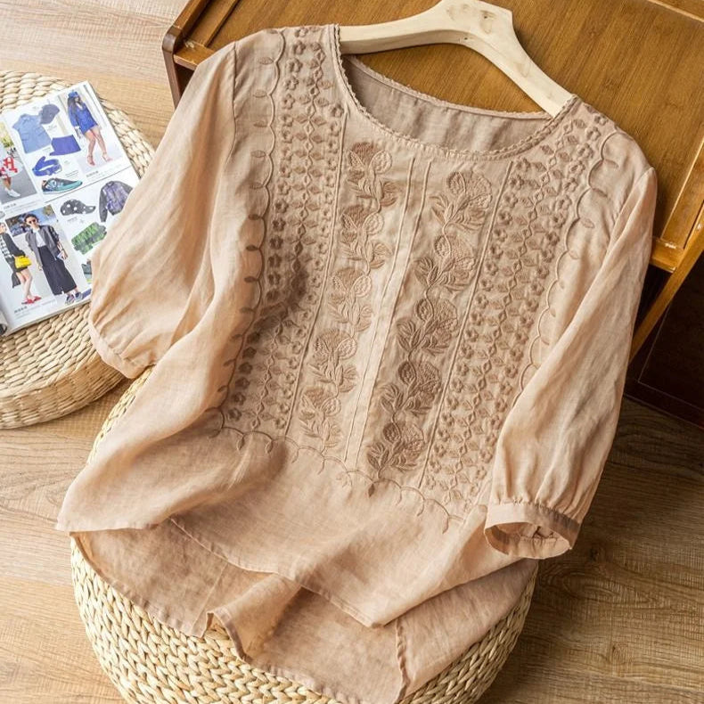 Women’s Summer Blouse Elegant Embroidery Design 2