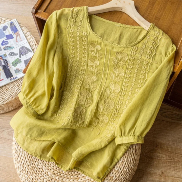 Women’s Summer Blouse Elegant Embroidery Design 4