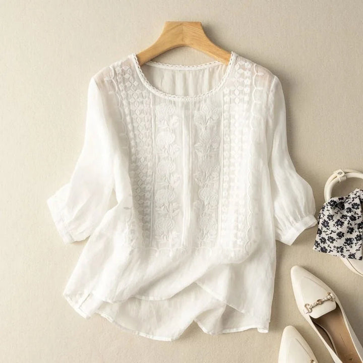 Women’s Summer Blouse Elegant Embroidery Design 5