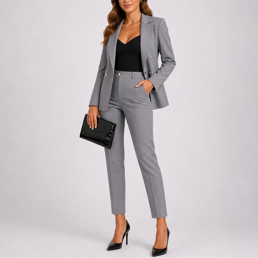 Women’s Tailored Suit Set Blazer and Slim Trousers for Formal Occasions 0