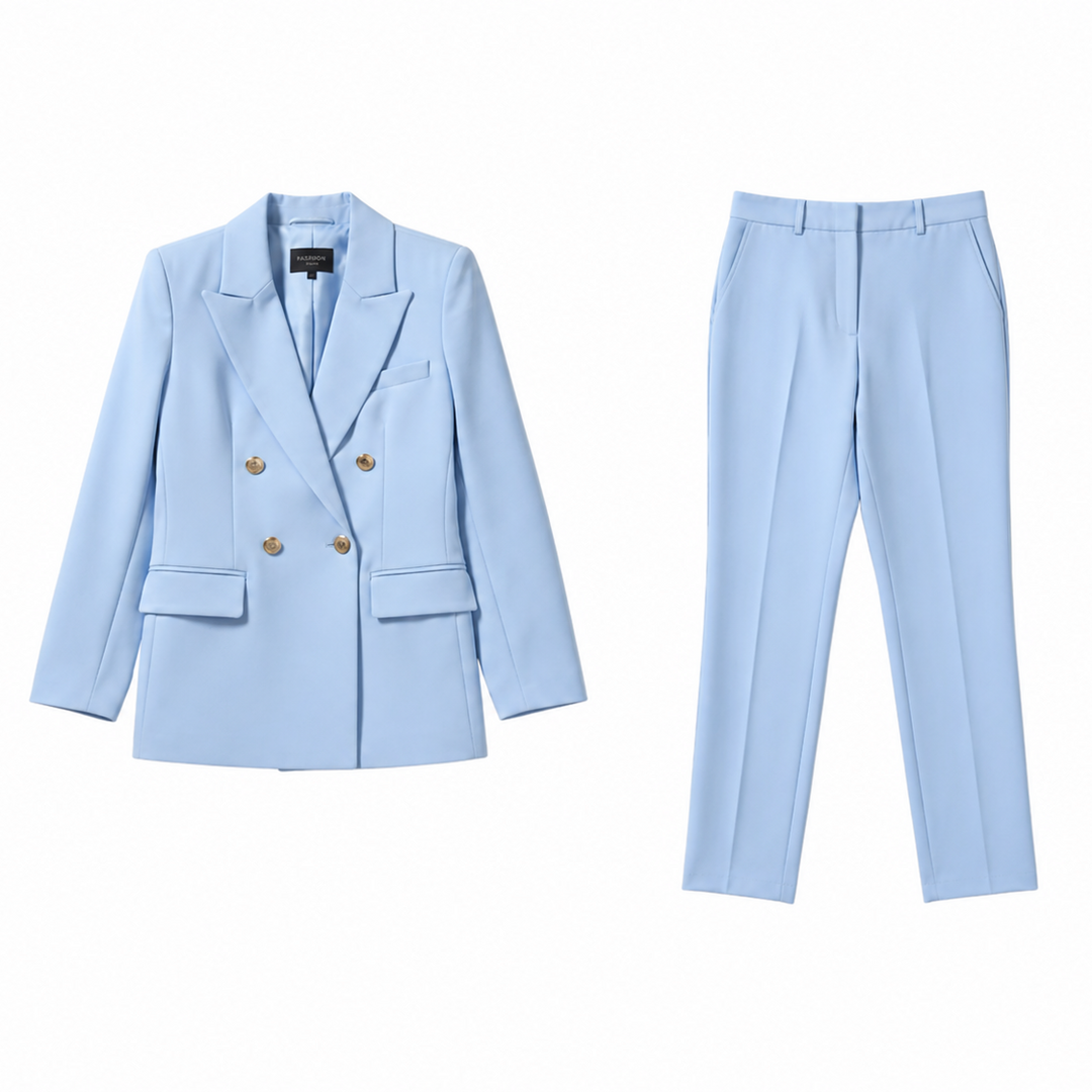 Women’s Tailored Two Piece Suit Set Structured Blazer and Trousers 2