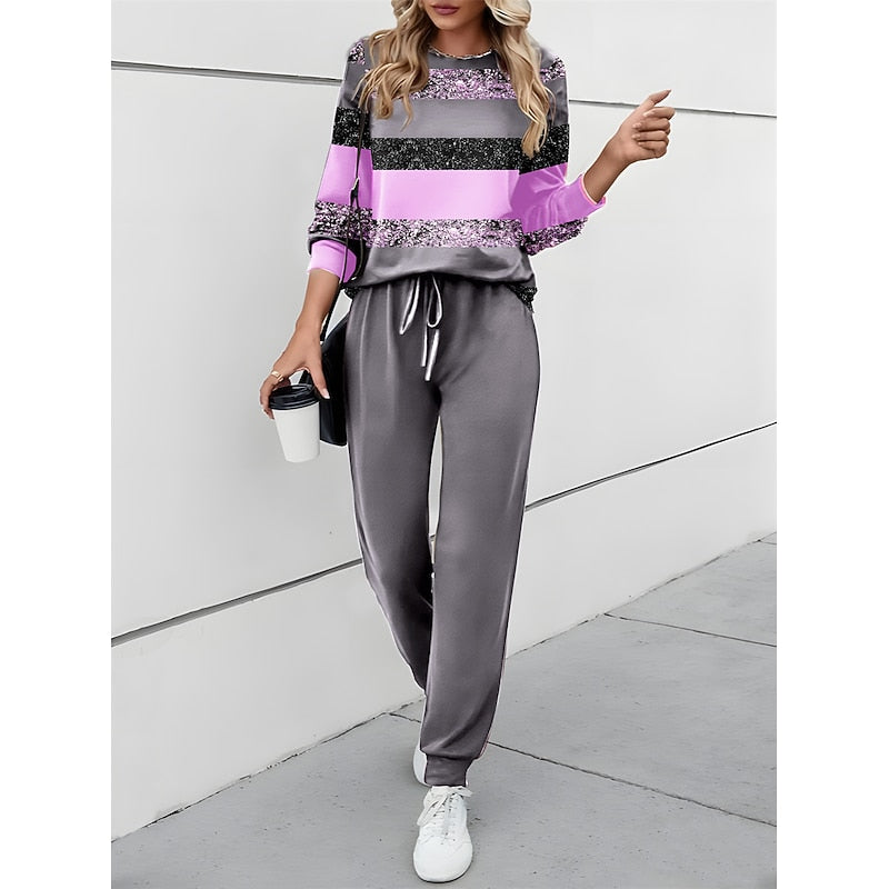 Women’s Two-Piece Set Color Block Relaxed Fit 1