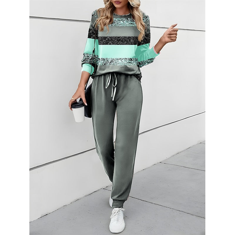 Women’s Two-Piece Set Color Block Relaxed Fit 3