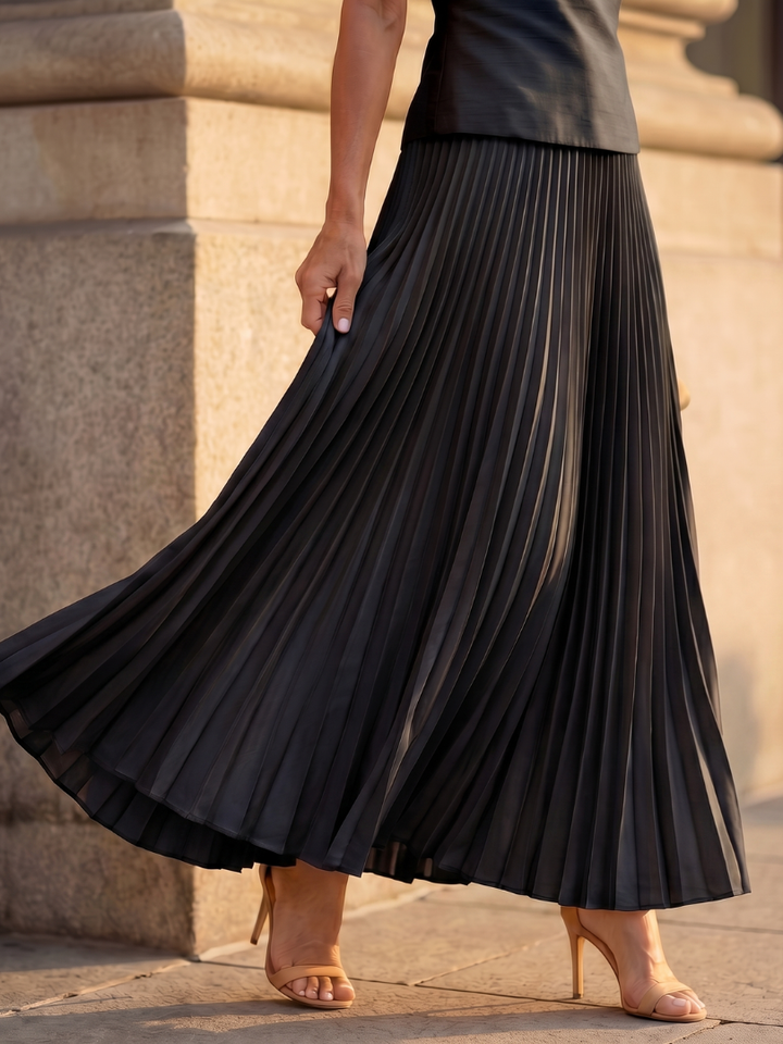 Women’s Two-Piece Set Structured Bodice with Pleated Full-Length Skirt 7