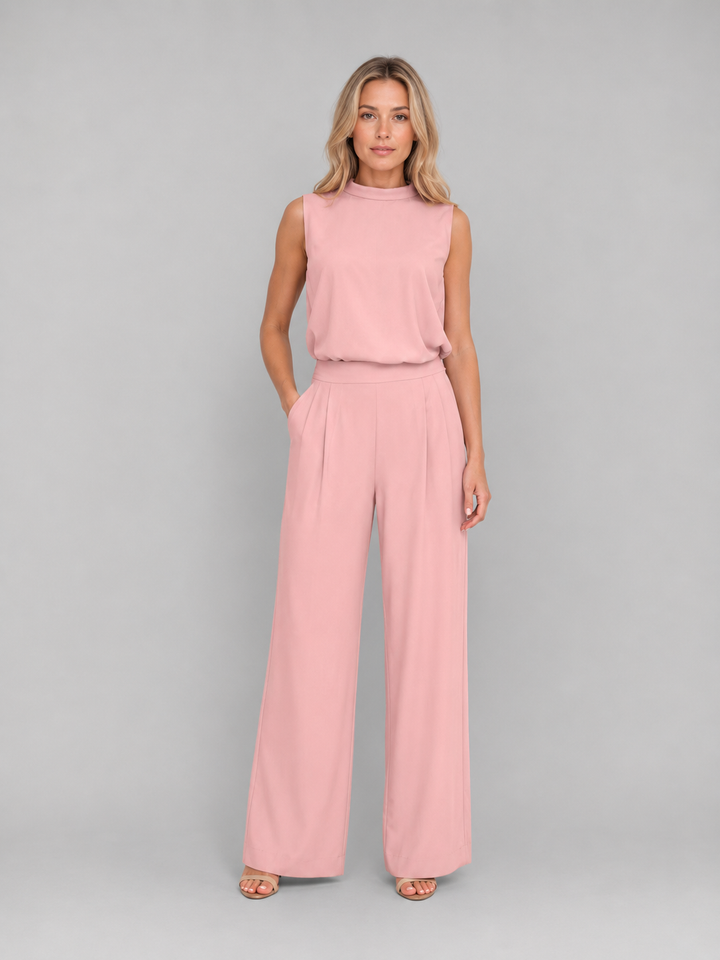 Women’s Two-Piece Sleeveless Co-Ord Set Wide Leg Trousers 0