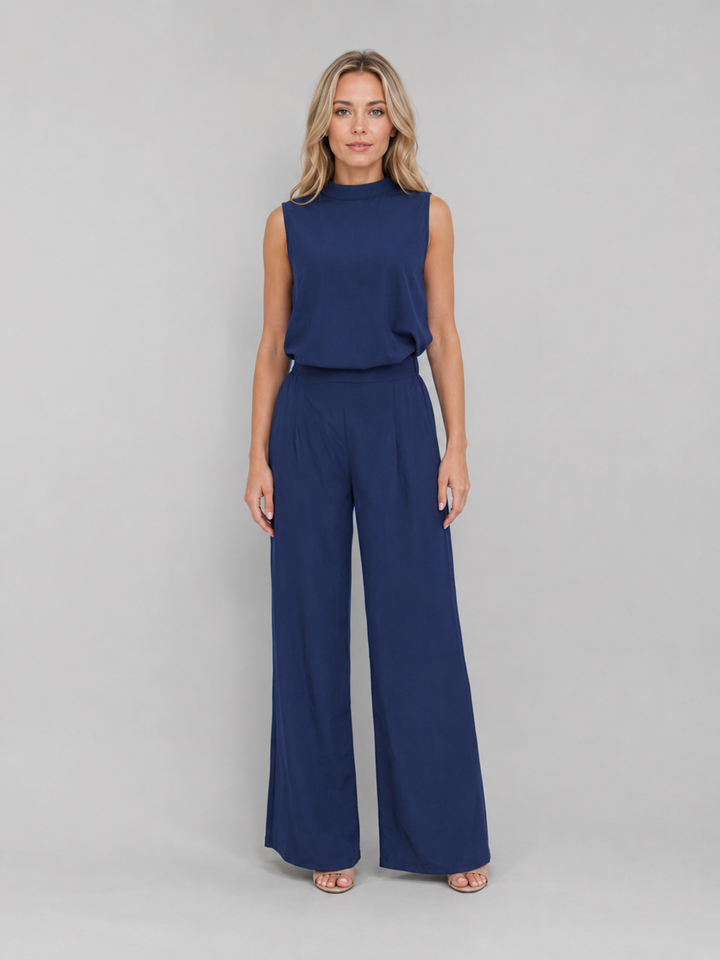 Women’s Two-Piece Sleeveless Co-Ord Set Wide Leg Trousers 4