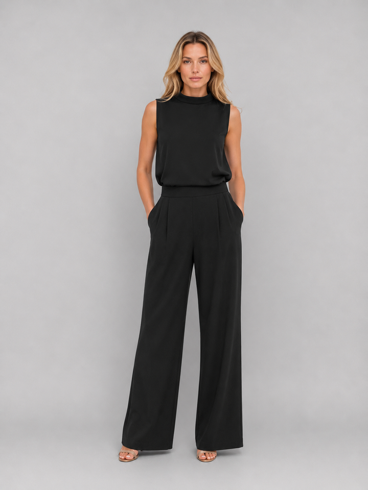 Women’s Two-Piece Sleeveless Co-Ord Set Wide Leg Trousers 5