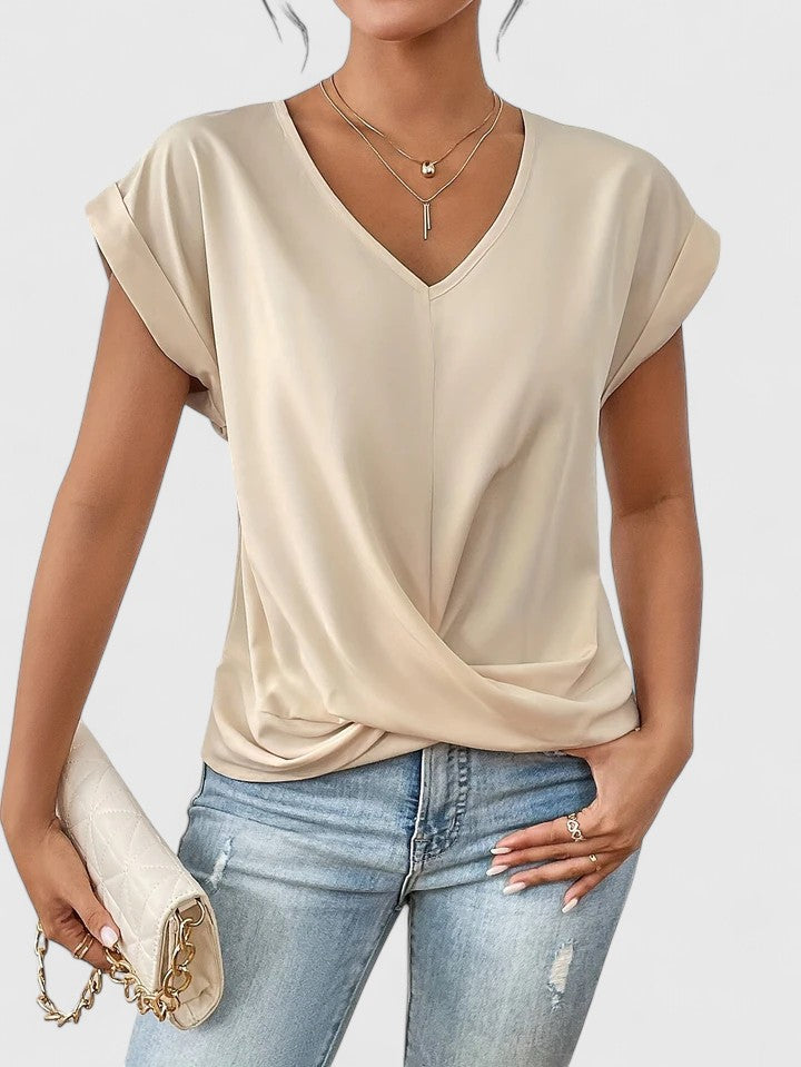 Women’s V-Neck Top Chic Twist Design for Everyday Elegance 1