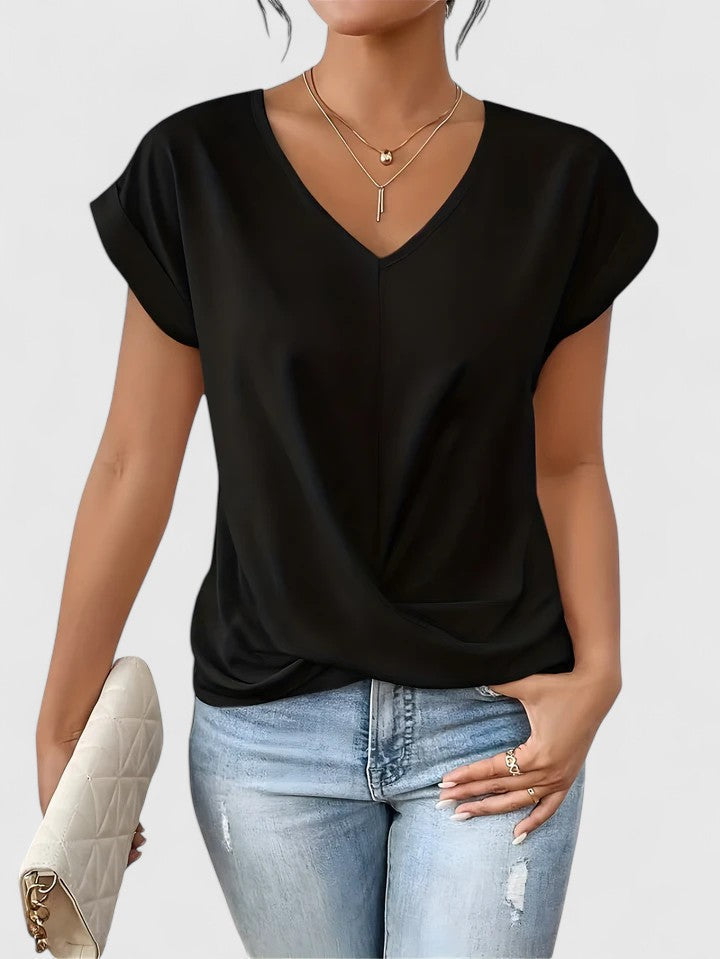 Women’s V-Neck Top Chic Twist Design for Everyday Elegance 3