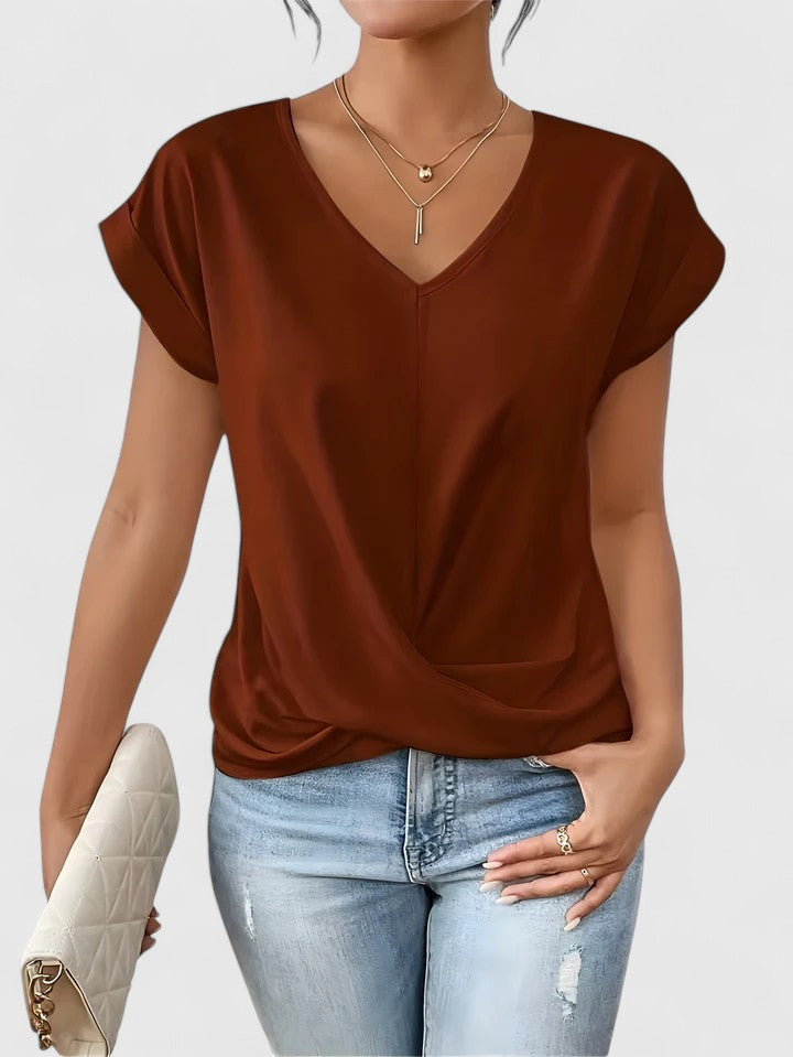 Women’s V-Neck Top Chic Twist Design for Everyday Elegance 4