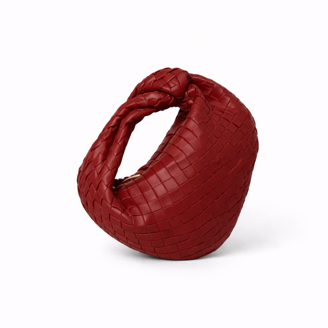 Women’s Vegan Leather Tote Bag with Woven Knot Handle Design 6