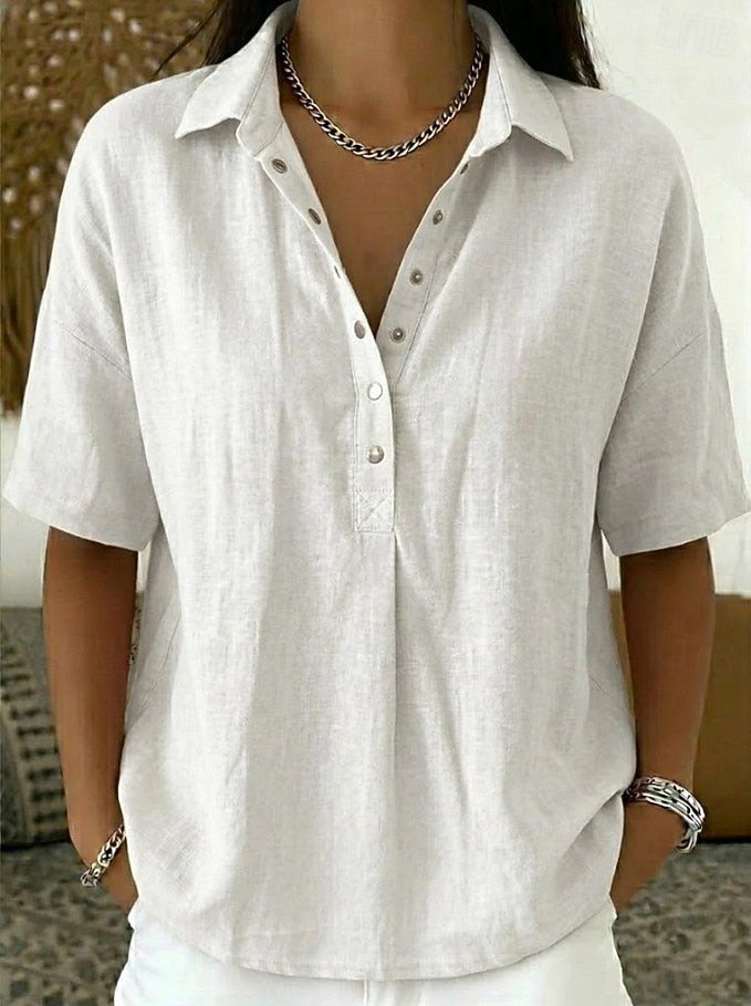 Women’s White Blouse Classic Button-Up Design 7