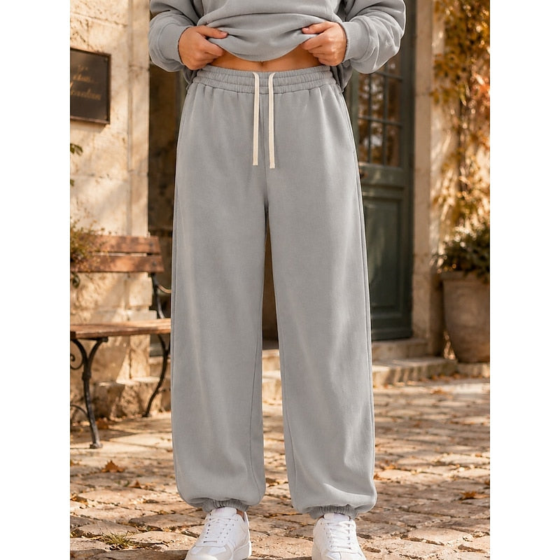Women’s Wide-Leg Joggers Relaxed Fit with Adjustable Waist 2