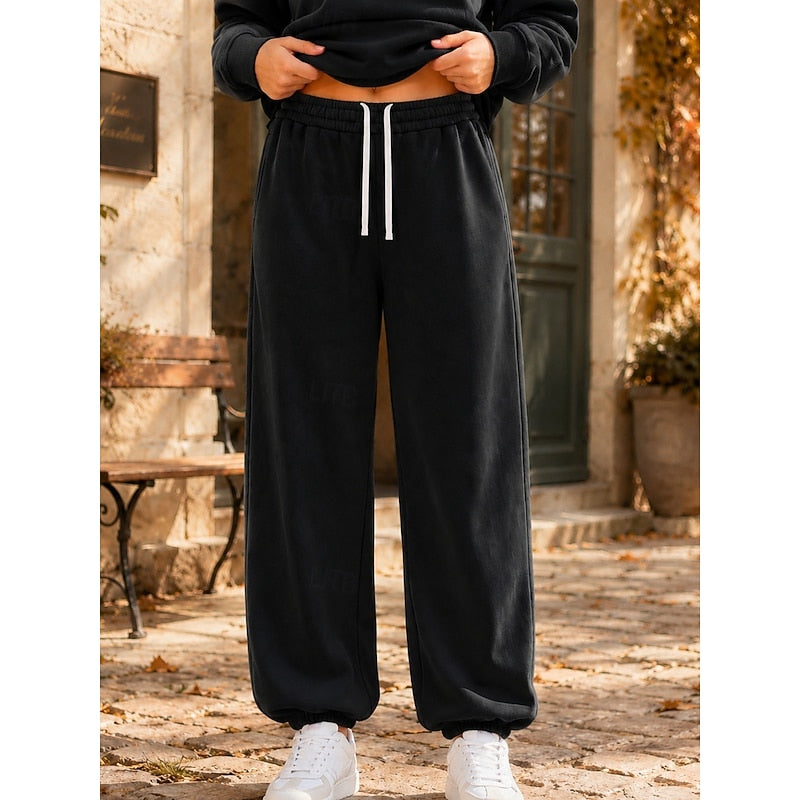 Women’s Wide-Leg Joggers Relaxed Fit with Adjustable Waist 3