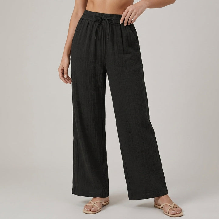 Women’s Wide-Leg Linen Pants Lightweight Breathable Comfort 2
