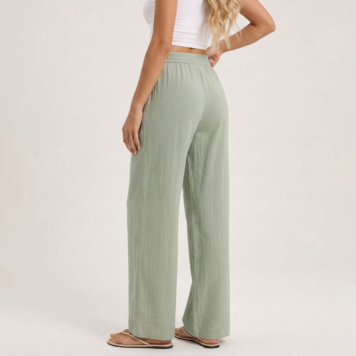 Women’s Wide-Leg Linen Pants Lightweight Breathable Comfort 4
