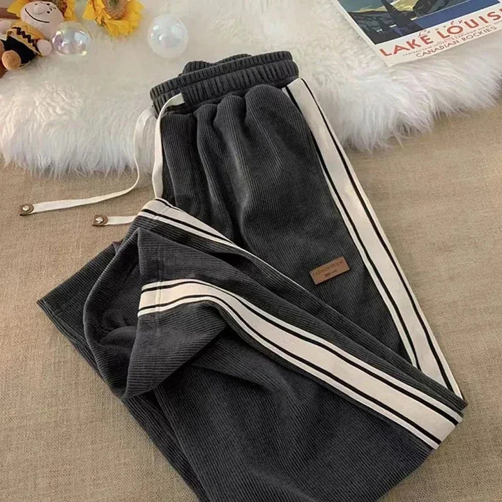 Women’s Wide-Leg Sweatpants Soft Corduroy with Fleece Lining 0