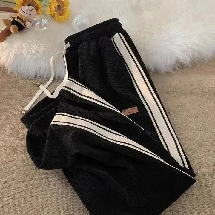 Women’s Wide-Leg Sweatpants Soft Corduroy with Fleece Lining 3