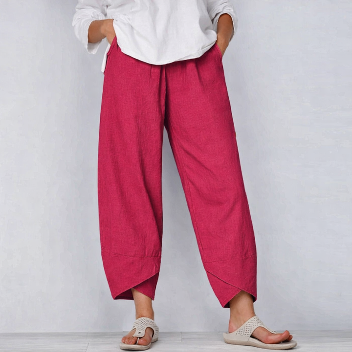 Women’s Wide Leg Cropped Pants Relaxed Fit Navy Style 3
