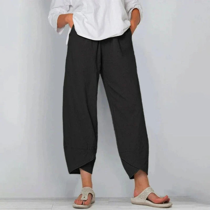 Women’s Wide Leg Cropped Pants Relaxed Fit Navy Style 5