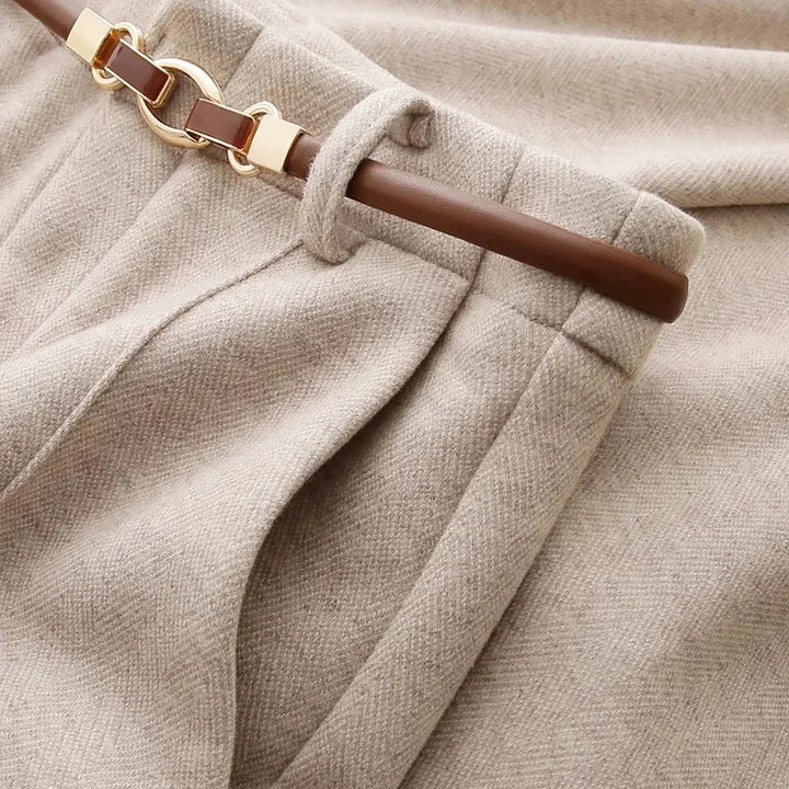 Women’s Wool Straight-Leg Trousers Soft Comfortable Fit 1